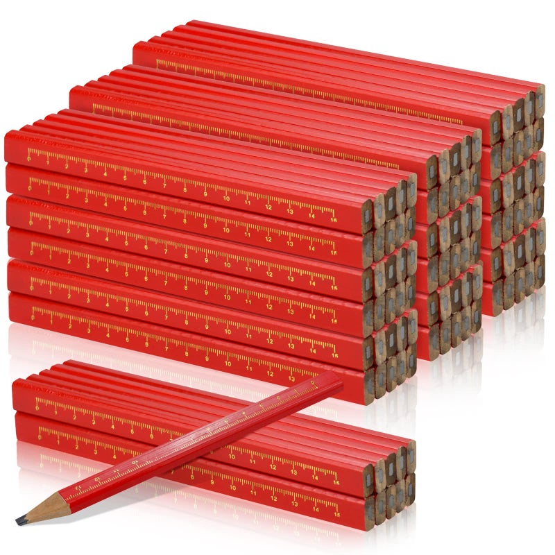 WYOMER 100 Pcs Carpenter Pencils, Octagonal Hard Black Carpenter Pencils, Construction Plan Pencils for Woodworking Marking - Image 1